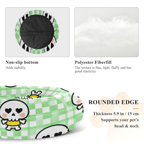 Lit pour chat anti-anxiété tête de mort blanche XS couchage petit chat - 6