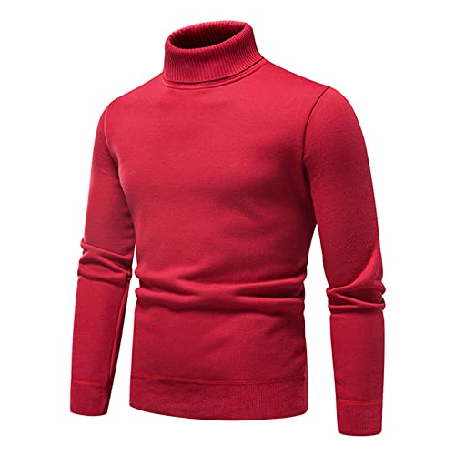 Mens Turtleneck Knit Pullover Lightweight Sweater Slim Casual Knitwear High Collar Long Sleeve Soft Fall Winter Top2