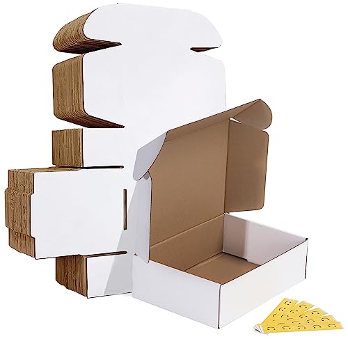 25 Pack 8"x6"x4" Inch Small Shipping Boxes White Corrugated - View #12