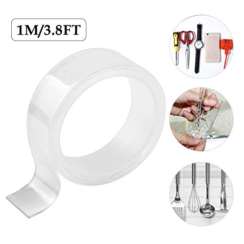 Preisvergleich Produktbild Aniyoo Transparentes doppelseitiges Klebeband aus Silikon, wiederverwendbar, wiederverwendbares Nano-Klebeband