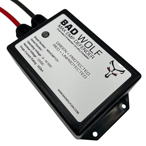 Max EMP Defender 12V DC Surge Protector 500kA Surge Rating Built Using MOV, TVS and GDT Technology. Exclusive Overwatch Protection Circuitry for Protection Against EMP, CME, Solar Flare, Lightning.