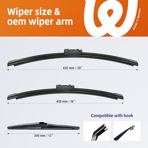 Image of Windshield Wiper Blades Fits Lexus NX200t 2015-2017 /NX300 2018-2021 /NX300h 2015-2021