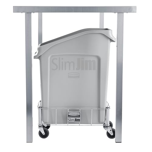 Rubbermaid Commercial Products 2026695 Slim Jim Under-Counter Trash Can with Venting Channels, 13 Gallon, Gray by Rubbermaid Commercial - Image 6
