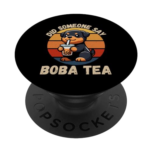 Un chien Rottweiler vintage, quelqu'un a-t-il dit Boba Tea Lover ? PopSockets PopGrip Interchangeable