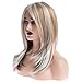 Dsimeig Long Blonde Wigs for Women Natural Straight Blonde Wig with Bangs,Synthetic Hair Wig for Daily Party Use