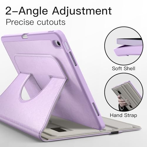 Coque rotative iPad Air 13 M4 à 360 degrés en cuir PU avec rangement stylet violet - 4