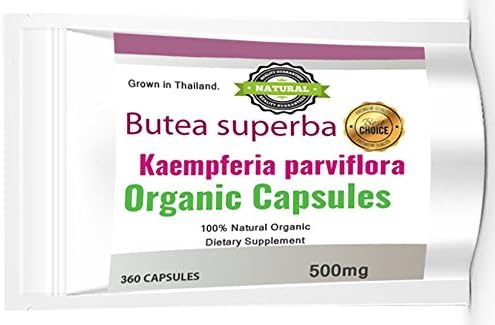 Butea superba & Kaempferia Parviflora Natural Herbal Root Powder 360 Capsules Origin in Thailand