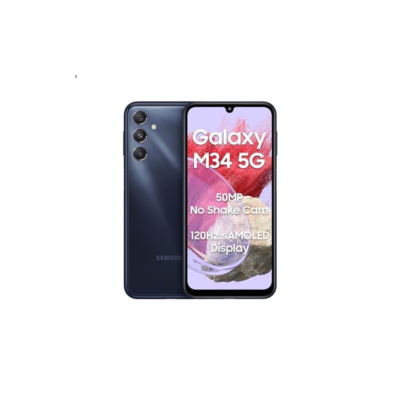 Samsung Galaxy M34 5G (Midnight Blue,6GB,128GB)|120Hz sAMOLED Display|50MP Triple No Shake Cam|6000 mAh Battery|4 Gen OS Upgrade & 5 Year Security Update|12GB RAM with RAM+|Android 13|Without Charger - Image 3