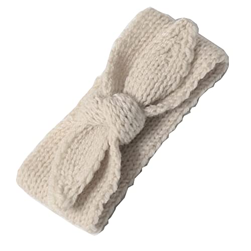 Izus Turban Headband Baby Girl - Warm Rabbit Knot Hair Band, Knit Head Wrap For Newborn, Toddler And Children (Red + Beige) #TOP7
