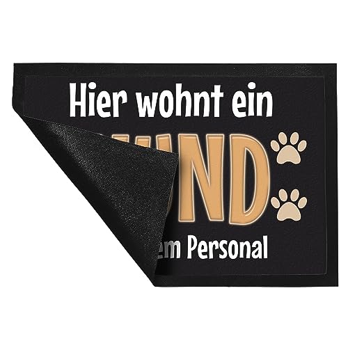 trendaffe - Fußmatte Hier wohnt EIN Hund mit seinem Personal