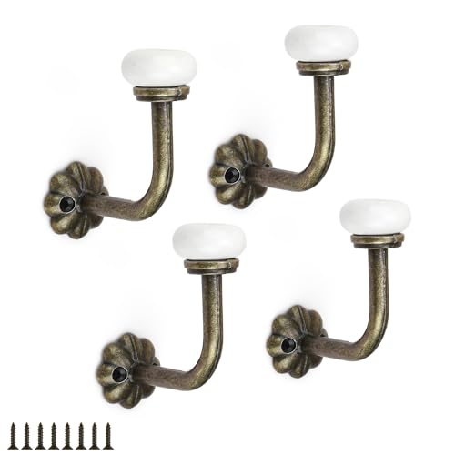 SHENGYIG 4 Pièce Patère Murale, Patere Vintage, Apportez 8 Pièce de Vis, Céramique Porte...