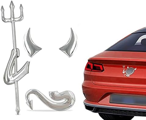 3D Auto Car Emblem, 3D Devil Car Logo Stickers, Devil Style Demon Car Sticker, Auto Emblem Logo Car Styling Paper Decoration Universal for All Cars