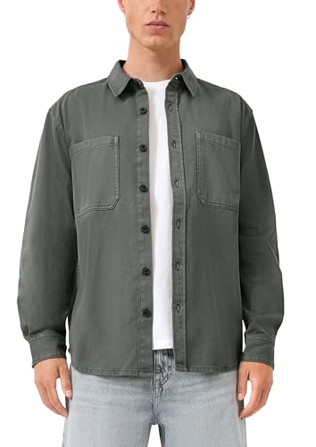 Overshirt Homme QS veste-chemise mi-saison en coton boutonné coupe droite