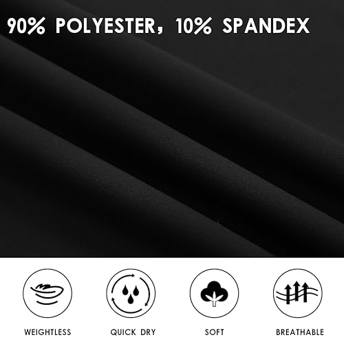 EZPERY Womens Running Shorts Elastic High Waisted Shorts Workout Shorts Quick Dry Athletic Shorts Pants Black