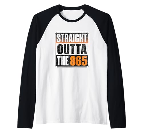 Straight Outta The 865 – Funny Knoxville Tennessee Area Code Manche Raglan