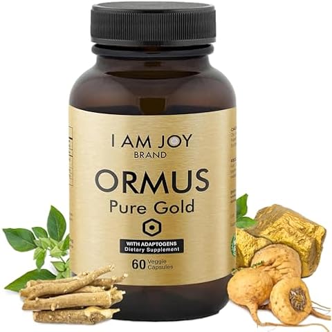 I Am Joy co. Ormus Gold Capsules Monoatomic Elements with Adaptogens Maca and Ashwaganda | May Help Balance Mood, Decalcify Pineal Gland, Repair DNA, Enhance Relaxation - 60 Vegan Capsules Cover