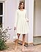 AUSELILY Long Sleeve Dress Women 2025 Crew Neck Winter Dresses Casual Knee Length Dress with Pockets Off White L