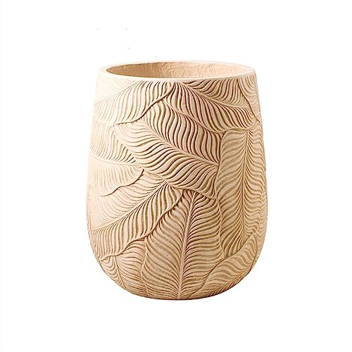 Pots de plantes ovales en ciment sculpté, jardinière de sol haut de gamme pour intérieur - 2