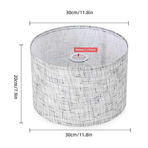YISUN Lamp Shades Set of 2, White Lampshades Natural Linen Hand Crafted, Classic Style 11.8x11.8x7.9 inch, Drum Lamp Shade, For E26/E27 Lampholder Lampshade, Linen Blend White