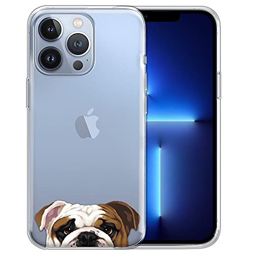 Fincibo Clear Transparent Tpu Silicone Protector Case Cover Soft Gel Skin Compatible With Apple Iphone 13 Pro 6.1 Inch 2021 - English Bulldog #TOP12