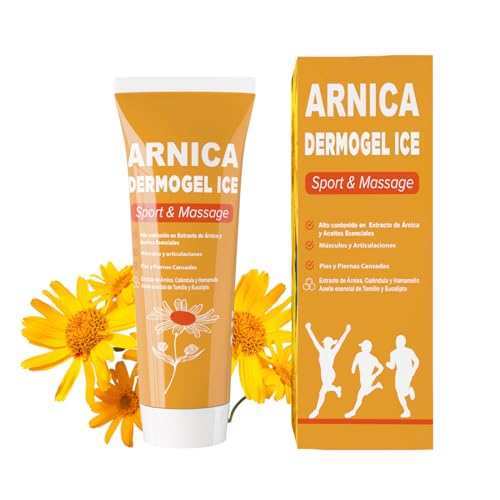 QKnatur - GEL CREMA ARNICA MONTANA - Para músculos y de articulaciones - Alto contenido en extracto de Árnica, de Caléndula, Hamamelis - Masaje (100 ml)