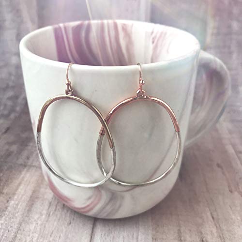 SPUNKYsoul Oval Hoop 2 toned Earrings for Women4
