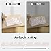Digital Alarm Clock, with Wooden Electronic LED Time Display, 3 Alarm Settings, Humidity & Temperature Detect, Wood Made Electric Clocks for Bedroom, Bedside, Desk (White-Big Bold)
