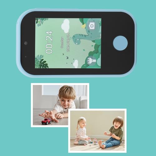 キッズフォンデジタルカメラ、MP3音楽プレーヤーセルフィーカメラ付きキッズスマートフォン、1080P 48MPカメラ2.8インチIPSタッチスクリーン子供用電話おもちゃ、タイプC充電 (青)
