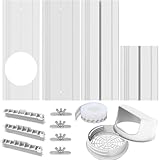 Portable Air Conditioner Window Vent Kit with 2-in-1 Coupler Fit for 5.0"/5.9” Exhaust Hose, Mobile AC Unit Window Seal Vent Kit with Seamless Slot Plates for Vertical/Horizontal Sliding Window