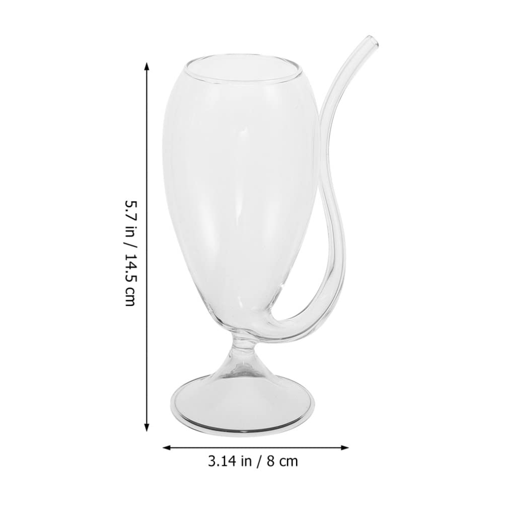 Hemoton 2pcs Creative Transparent Drinking Cup Tube Straw Stylish Glassware for Parties for Wine Juice Cocktails Unique Design Capacity for Entertaining