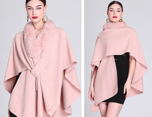 Women's Faux Fur Shawl Wrap Stole Knit Cardigan Cape Shawl Bridal Open Front Poncho Cloak Large Scarf Blanket Coat4