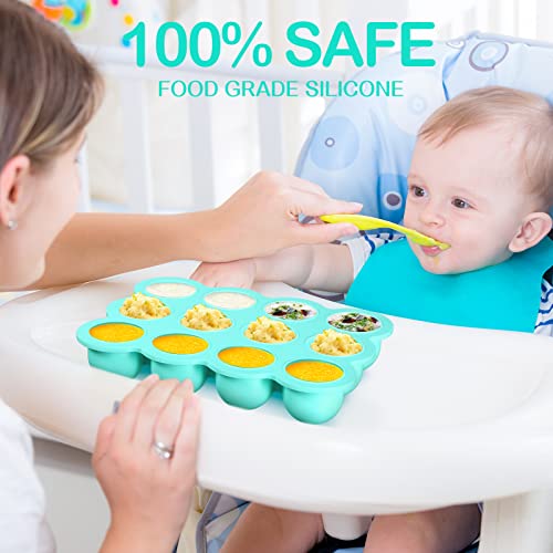 Potchen 3 Pack Baby Food Storage Container 12 Cup Silicone Baby Food Freezer Tray With Lid Stackable Reusable Silicone Baby Food Freezer Storage Tray For Food Vegetable Fruit Puree And Breast Milk #TOP6