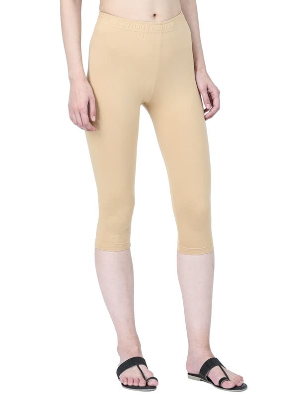 Image of Robinbosky Premium Stretchable Cotton Capri Legging for Women | Suitable for Formal wear & Casual wear | High-End Elastic Makes. The Leggings Squat Proof and Durable for Travel, Yoga, & Workout.