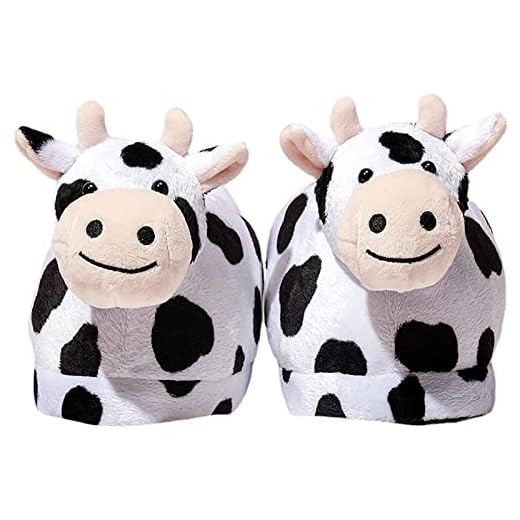 2022 Zapatillas Casa Mujer de Invierno Babuchas Antideslizantes Algodón Pantufla Peluche Extra Cálido Suave Zapatos Vacas Animales Felpa Calentar Cálido Pantuflas