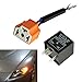 x xotic tech 1pc 3-pin LED Flasher Relay w/Exchange Connector Wiring Harness Adapter for LED Turn Signal Light Bulbs Compatible with CF13 and CF14 Sockets