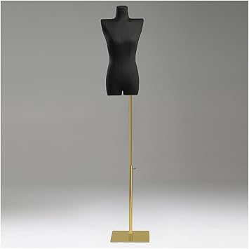 Dressmakers Dress Form Mannequin Body, Solid Wood Mechanical Arm Female Mannequin Bust Torso, Window Shopping Mall Female Mannequin Kimono Body Mannequin Color Black+gold-1