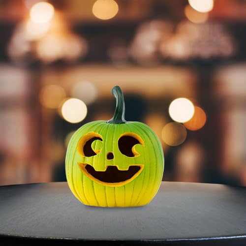 Décoration de citrouille d'halloween verte pour table à manger festive d'automne