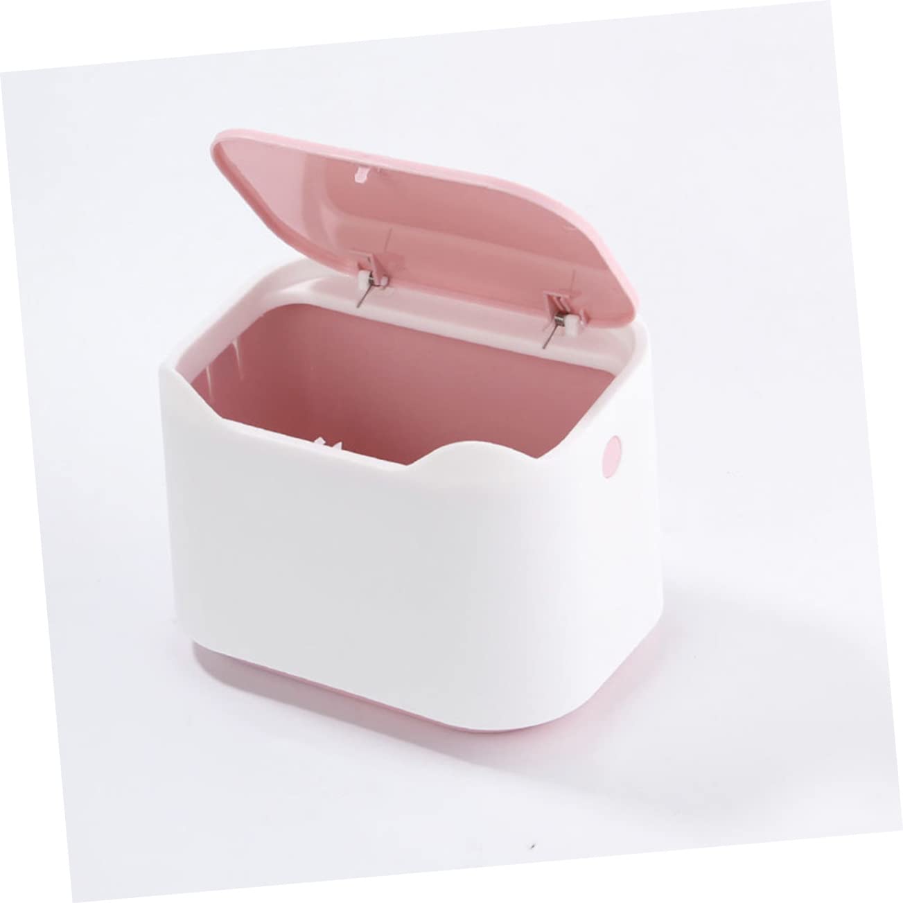 Mini Desktop Garbage Can Press-Down Type Trash Container Lid Plastic Waste Bucket for Home Office Kitchen