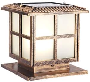 Generic GUOCC Creative E27 Outdoor Waterproof Solar Glass Column Lights Metal Aluminum Retro Industrial Post Lamps Garden Courtyard Villa Street Home Decoration Pillar Lights Lights Fixture