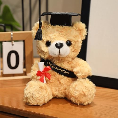XcnPer Graduation Gifts for Her, Gift for Her Him Present Cute Bear with Scroll, Robe and Hat, Graduation Gift Bear 7.09in/18cm, 2025 Grad Party Favor Present(Light Brown)
