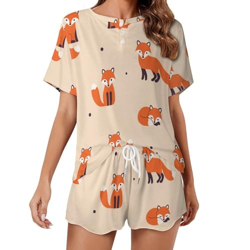 Pyjama pour femme manches courtes fini les nuits trop chaudes grâce au sleepwear renard roux