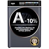 CHiQ CW086581AXU Washing Machine, 8kg, 1400rpm, BLDC Inverter Motor, 12 Washing Cycles, Steam Care, LED Touchscreen, Grey
