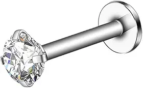 Piercing Labret em Titânio com Zircônia