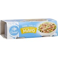 Texture fondante et savoureuse — miettes de thon (Katsuwonus pelamis) à 25 % de la recette, enrobées d'une sauce façon mayonnaise onctueuse, prêtes à déguster dès l'ouverture. Légumes présents et équilibrés — la recette intègre 11 % de carottes, 8,8 ...