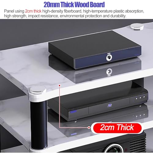 hifi stand hi fi cabinets hifi racks and stands 120cm Long Media Stand Audio/video Component Cabinet, Home Stereo Racks and Stands, Heavy Duty Upright Modern Audio Equipment Rack, Open-Ended Modular U - Image 3