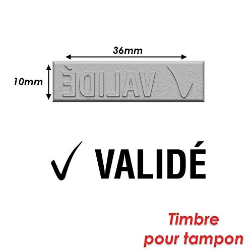 Timbre caoutchouc Validé 40x10mm haute précision pour encrage régulier
