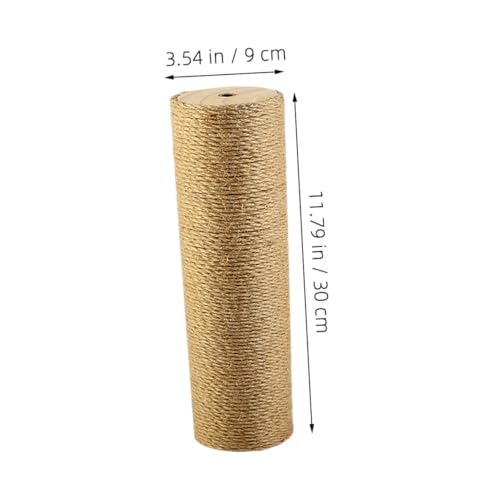 Poste rascador para gatos de madera con cuerda de yute 30x9 cm miniatura 2