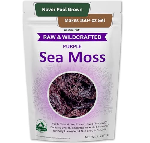 Purple Sea Moss, Wildcrafted Raw Seamoss from St. Lucia, Sun-Drie...