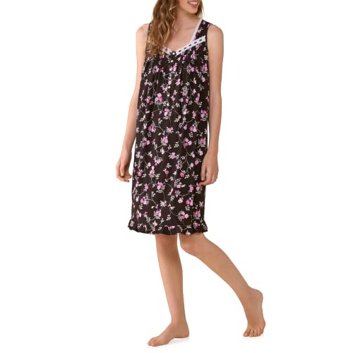 Image of Eileen West Sleepwear & Loungewear for Women - Jersey Knit Collection - 100% Cotton Sleeveless Lightweight Short Nightgown