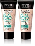 NYC Smooth Skin BB Creme 5 in 1 Instant Matte #01 Light (1 fl oz) EACH (SET OF 2)
